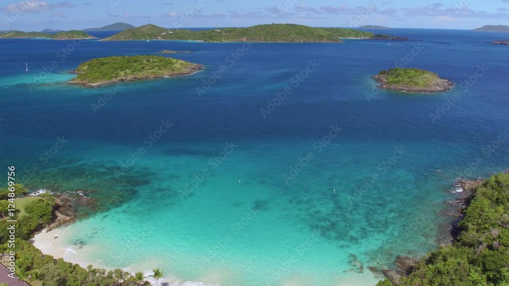Aerial view of turtle beach, Caneel Bay, St John, United States Virgin Islands Aerial view of turtle beach, Caneel Bay, St John, United States Virgin Islands