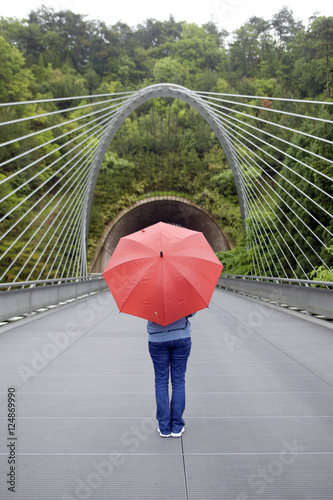 tunnel n orange umbrella