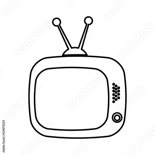 tv pictogram icon image vector illustration design 