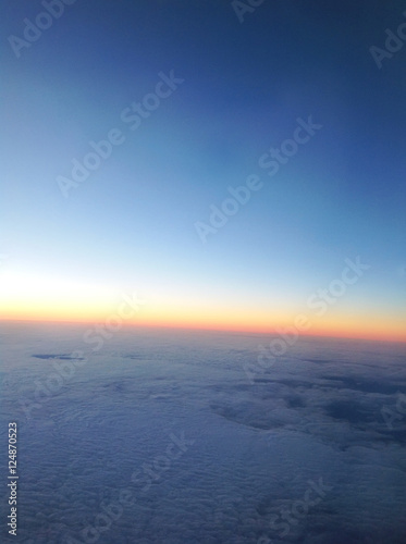 view sunset from airplane background