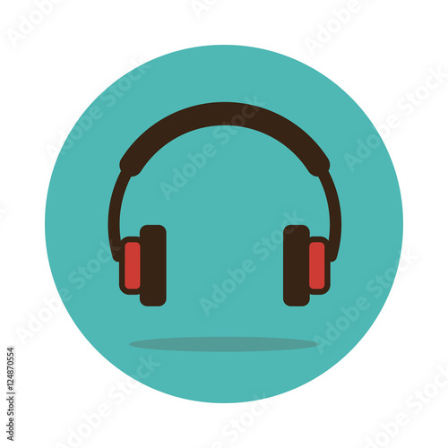 Headphone icon vector. Musical sign