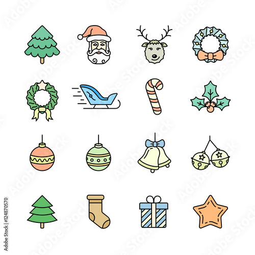 Christmas icons set - Simplus series