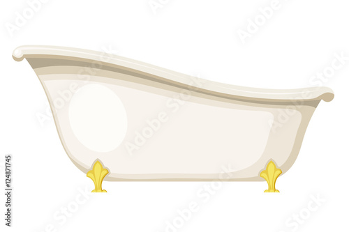 Vector illustration of retro bath on a white background. Vintage