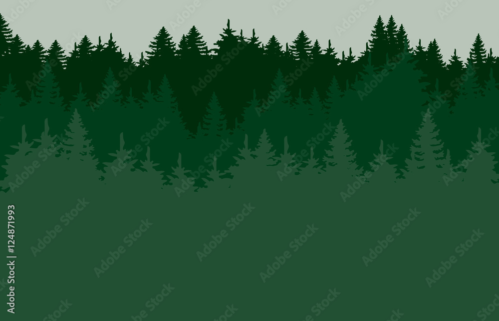 Green forrest silhouette