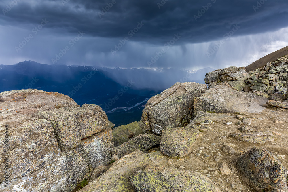 Approaching Storm on a Mountain Top - Jasper NP, Canada