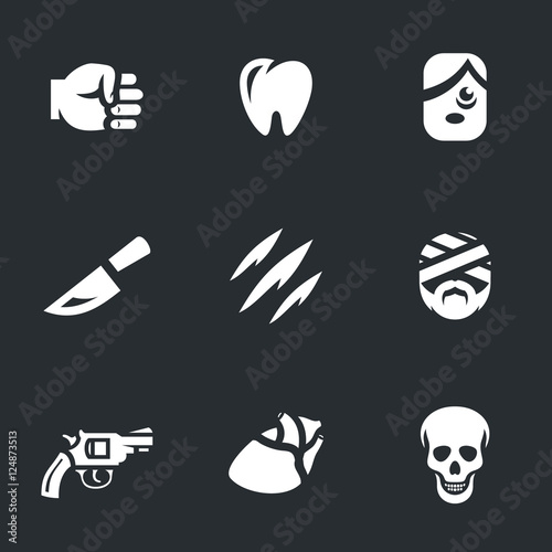 Vector Set of Crime. Fight, stabbing, murder.