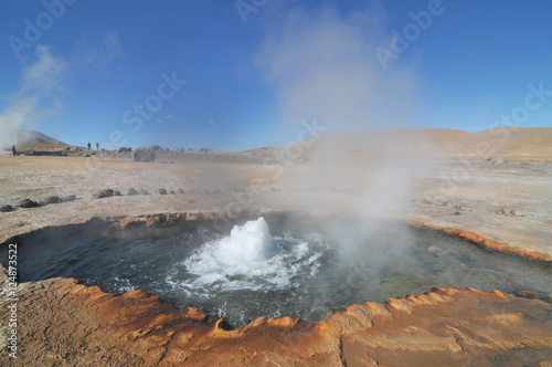 Geothermal phenomena of El Tatio area on the desert Atacama 