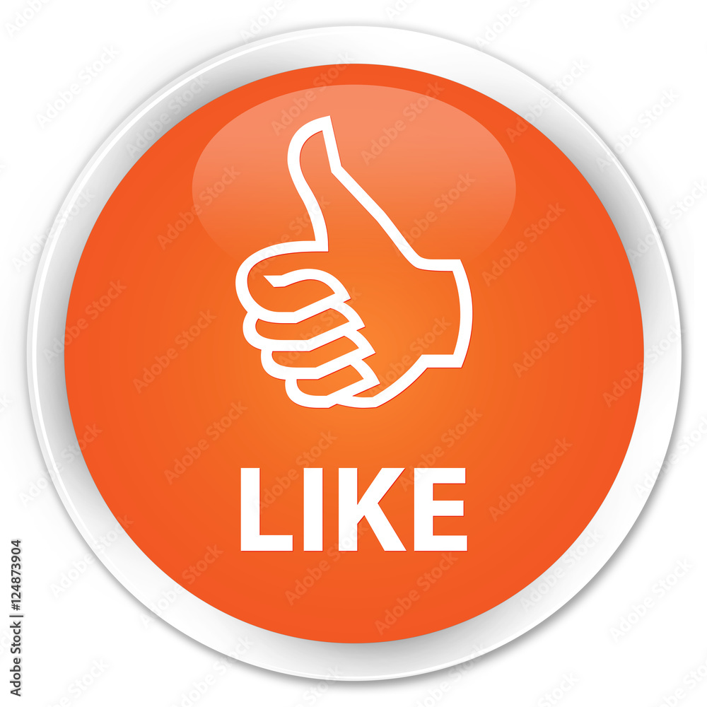Like orange glossy round button