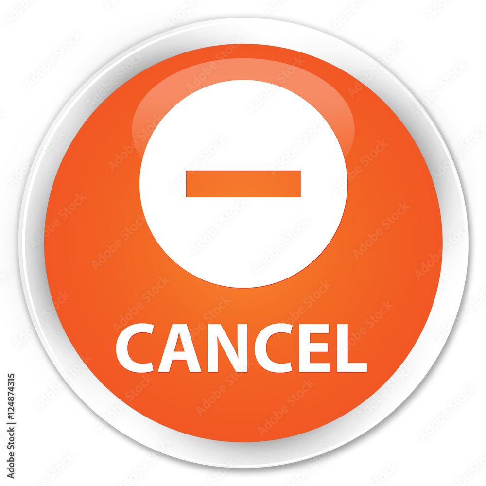 Cancel orange glossy round button Cancel orange glossy round button