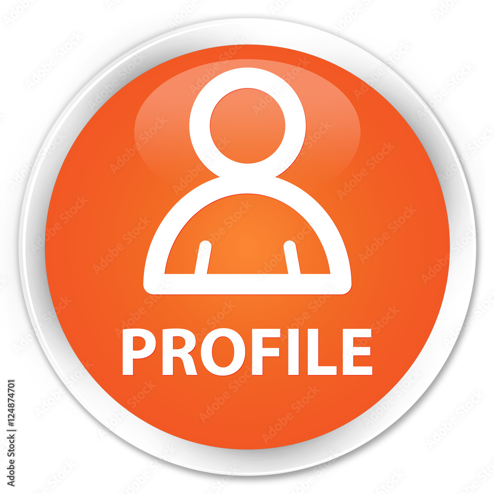 Profile (member icon) orange glossy round button Profile (member icon) orange glossy round button
