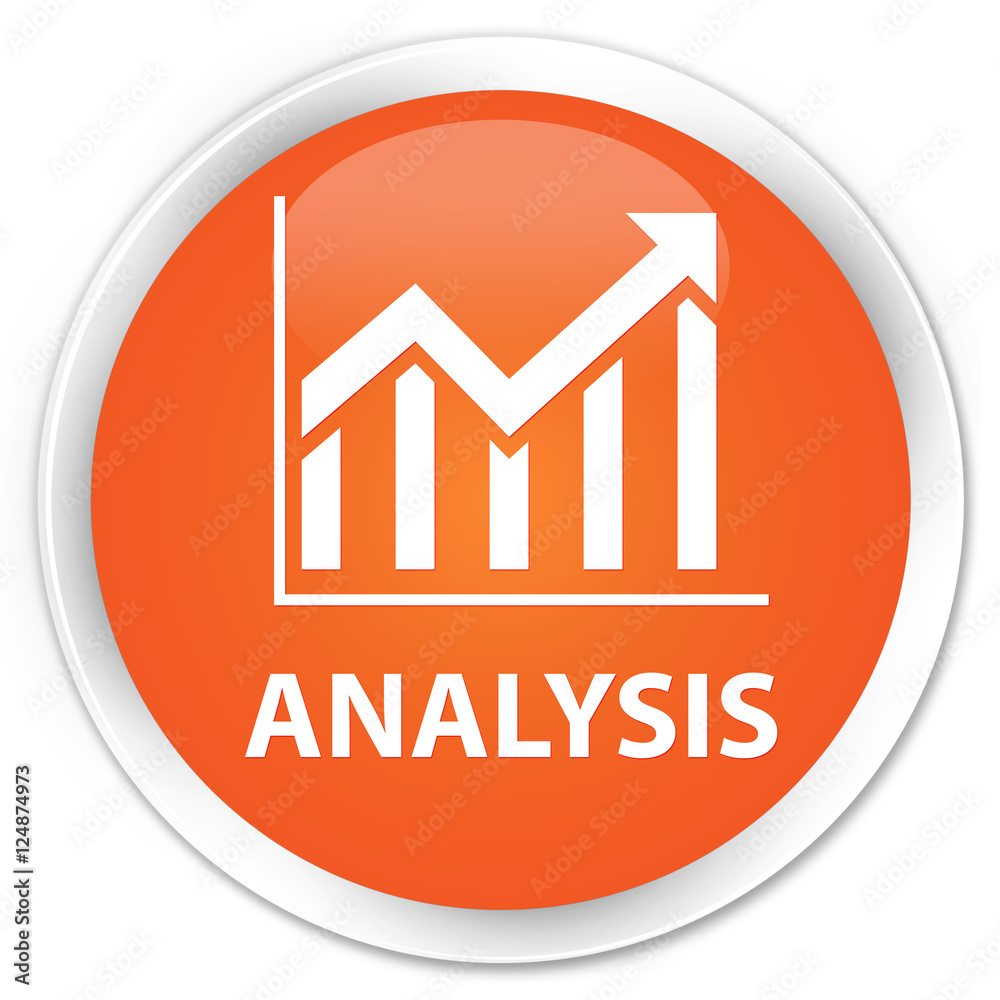 Analysis (statistics icon) orange glossy round button Analysis (statistics icon) orange glossy round button