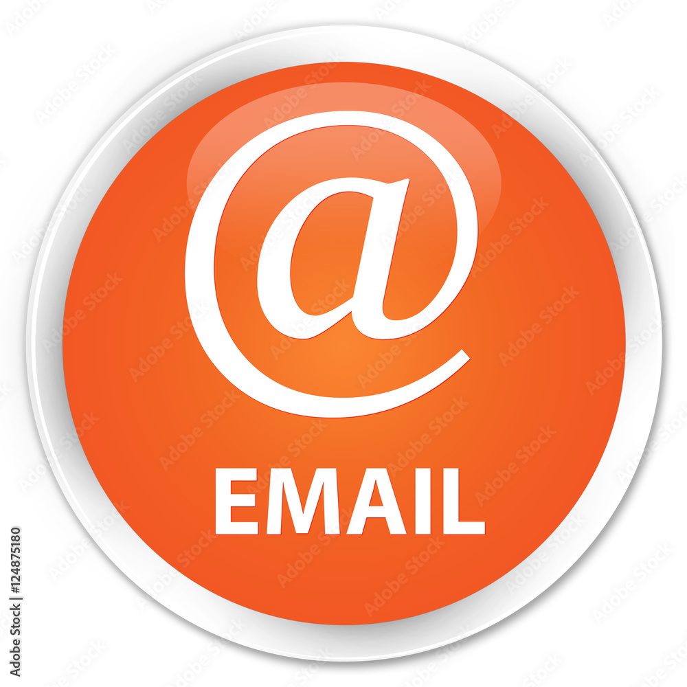 Email (address icon) orange glossy round button Email (address icon) orange glossy round button