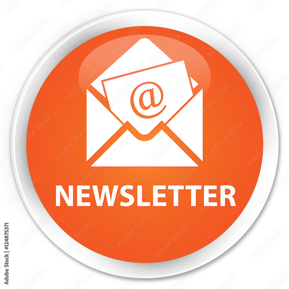 Newsletter orange glossy round button Newsletter orange glossy round button