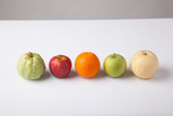 Five fruit , guava orange, redapple, green apple  chinese pear,