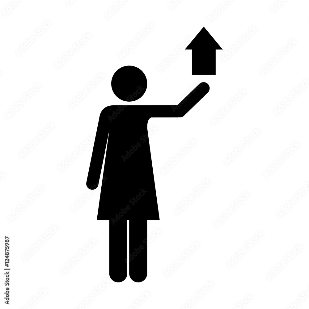 up arrow and woman pictogram icon image vector illustration design up arrow and woman pictogram icon image vector illustration design