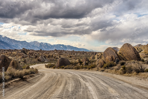 Dirt road into Alabama Hills in California, USA