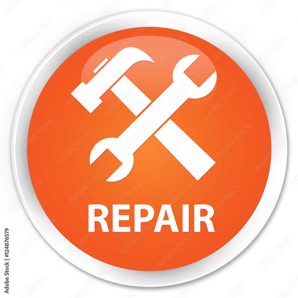 Repair (tools icon) orange glossy round button Repair (tools icon) orange glossy round button