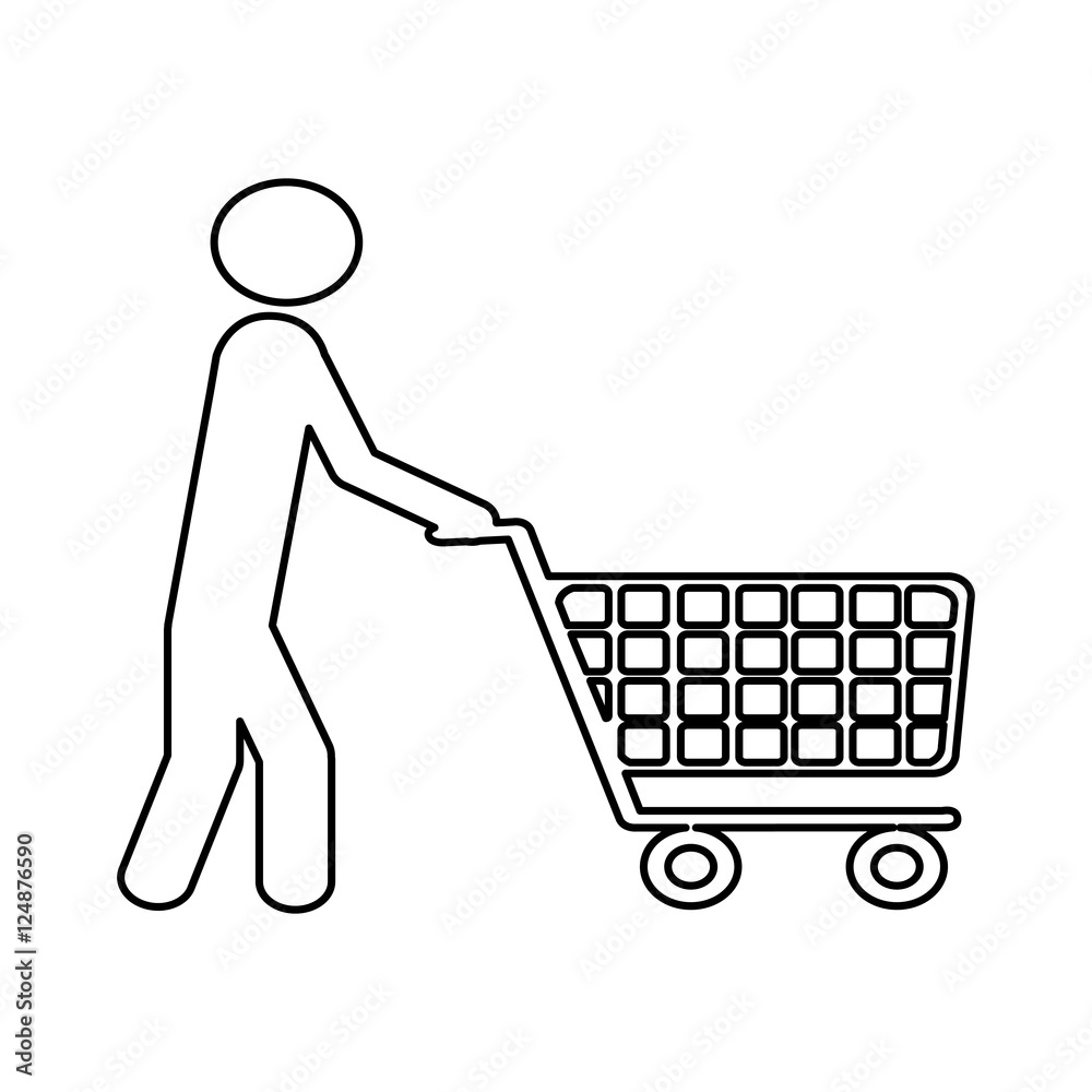 shopping cart and man pictogram icon image vector illustration design shopping cart and man pictogram icon image vector illustration design
