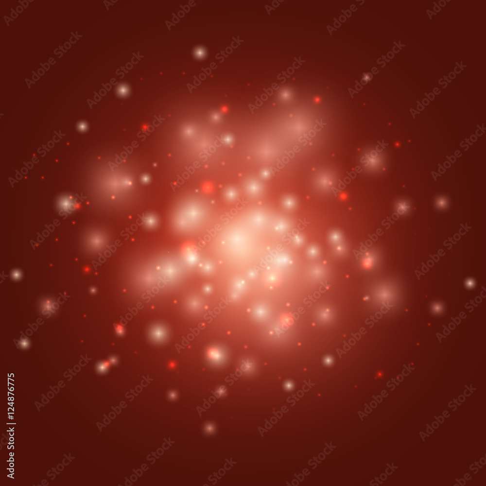 Christmas red background with sparks