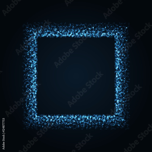 Square frame of shiny particles