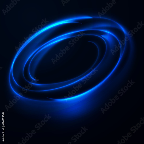 Blue glowing rings.vector illustration