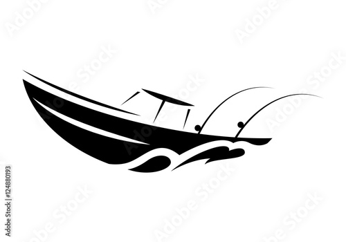 symbol fishing boat, vector