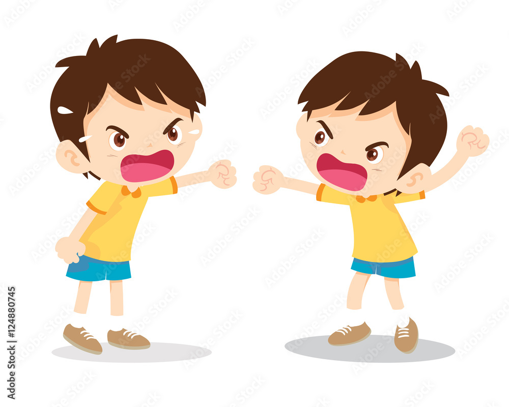 Little angry boy shouting various actions on white background cartoon vector illustration. Little angry boy shouting various actions on white background cartoon vector illustration.