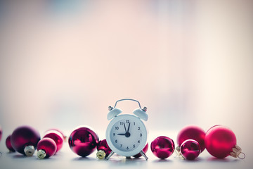baubles and retro alarm clock
