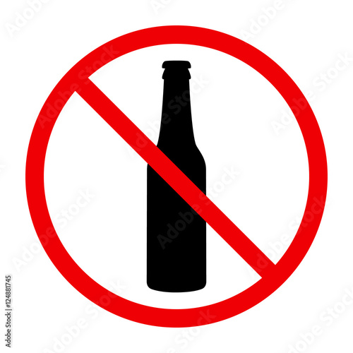 Non alcohol symbol with beer bottle