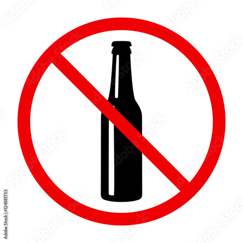 Non alcohol symbol with beer bottle