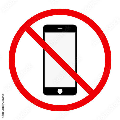 No phone sing on white background