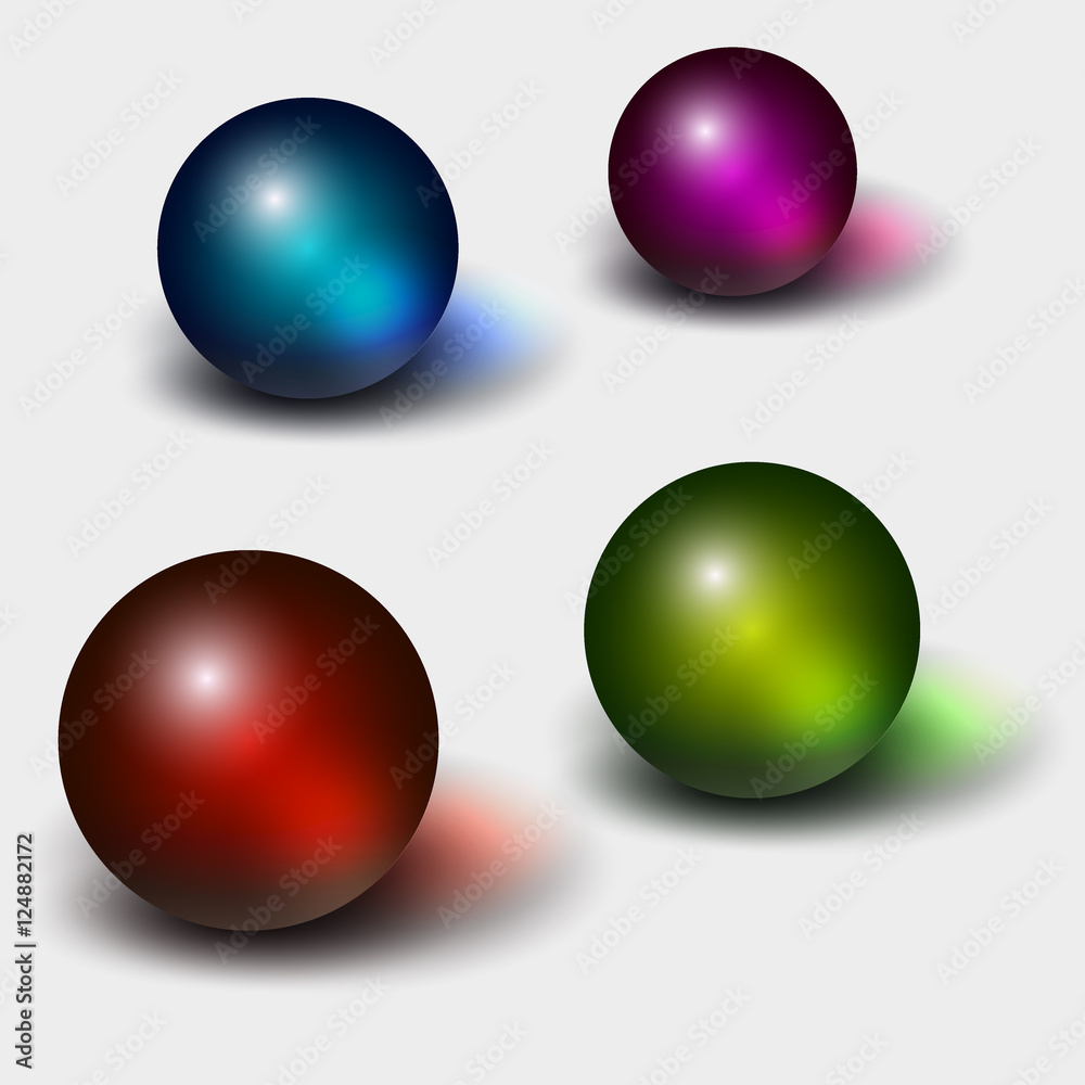 Set of glass spheres