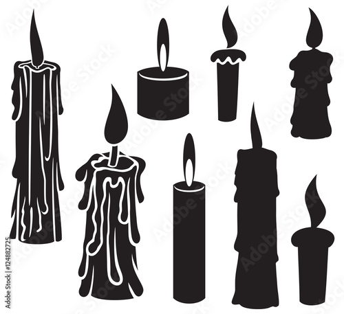 burning candles set