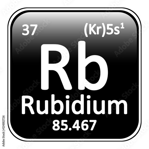 Periodic table element rybidium icon.