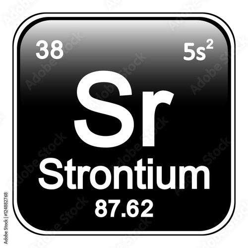 Periodic table element strontium icon.