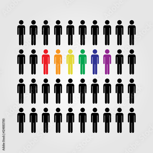 LGBT people vector icon, LGBT rainbow flag