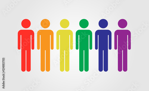 LGBT people vector icon, LGBT rainbow flag