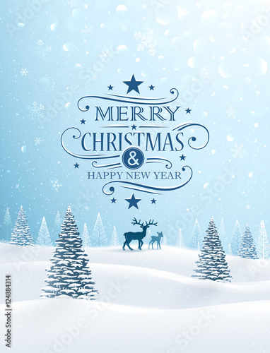 Christmas card with reindeer