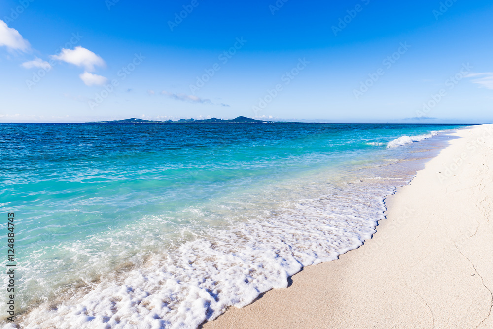 Fototapeta premium Beach, sea, landscape. Okinawa, Japan, Asia.