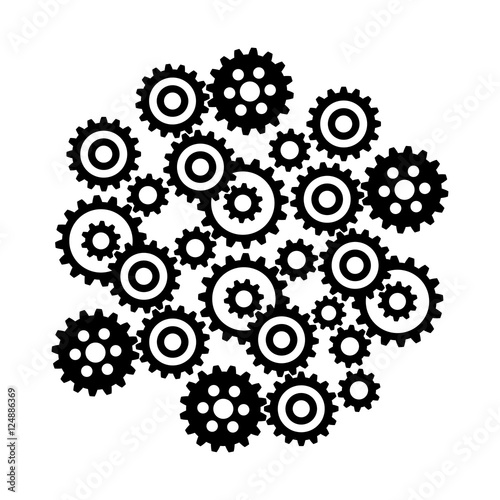 Black industrial icon on white background