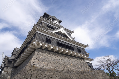 Kumamoto Castle and Beautiful sky at Kumamoto-Kyushu, Japan.