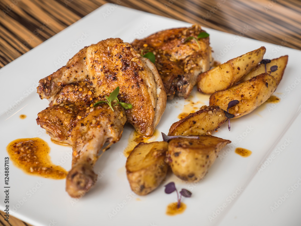Grilled chicken and potato