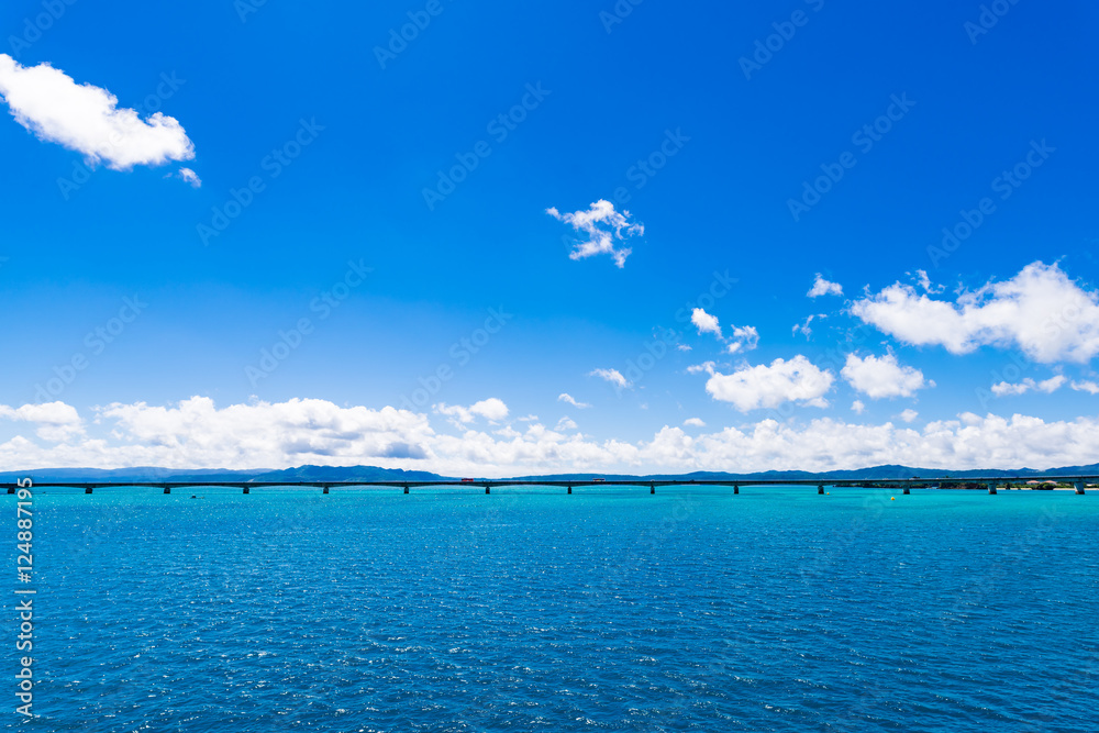 Sea, bridge. Okinawa, Japan.
