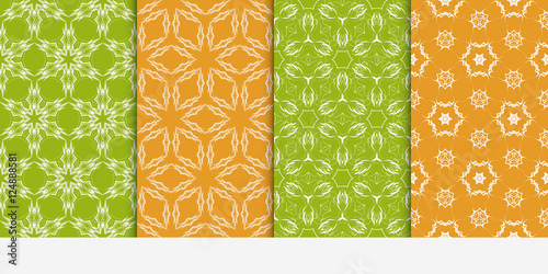 seamless floral geometric patterns set. Texture for design wallpaper, pattern fills, web page, banner