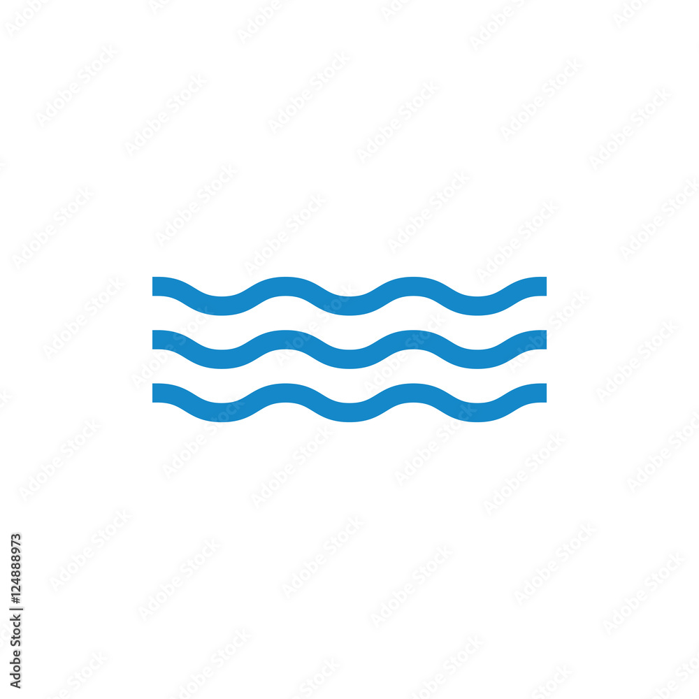 Water wave sign vector