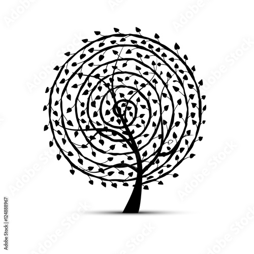 Spiral floral tree for your design