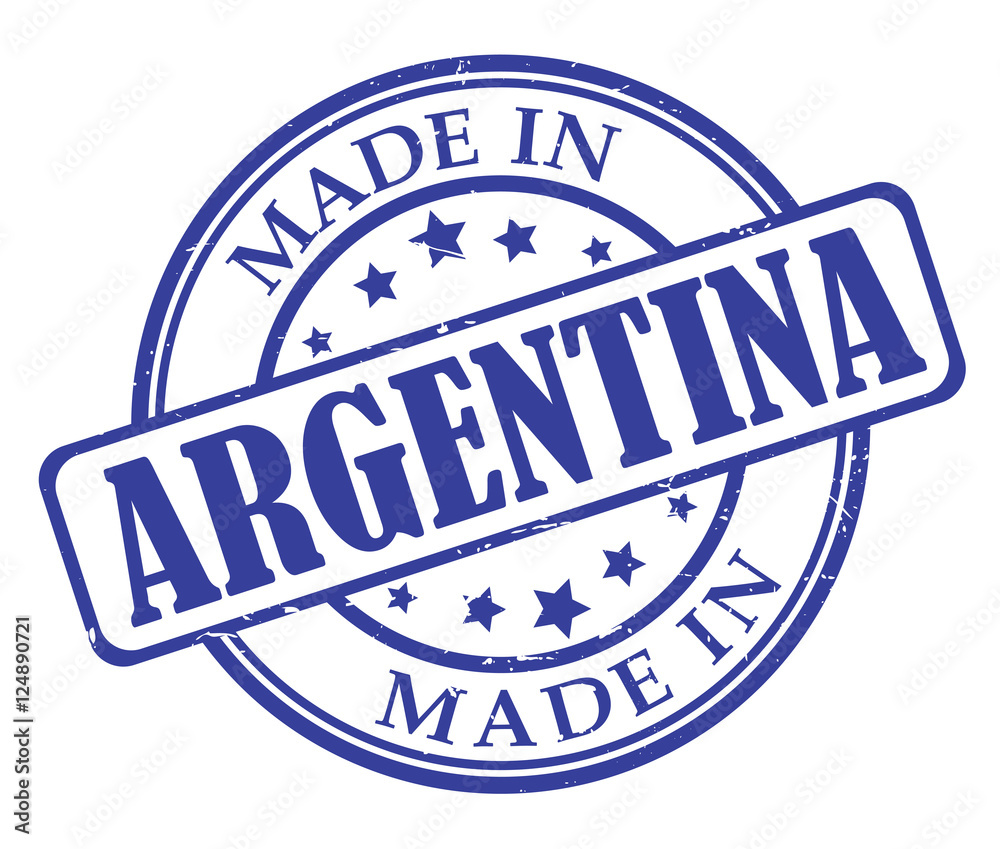 Made in Argentina blue round stamp
