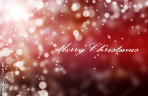 Red Snowflake Background with text Merry Christmas photo