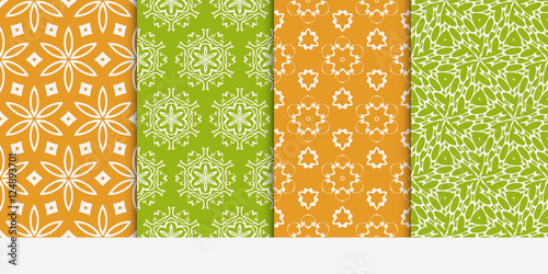 seamless floral geometric patterns set. Flower style. Vector illustration