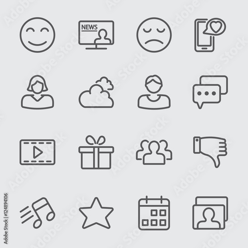 Social media line icon